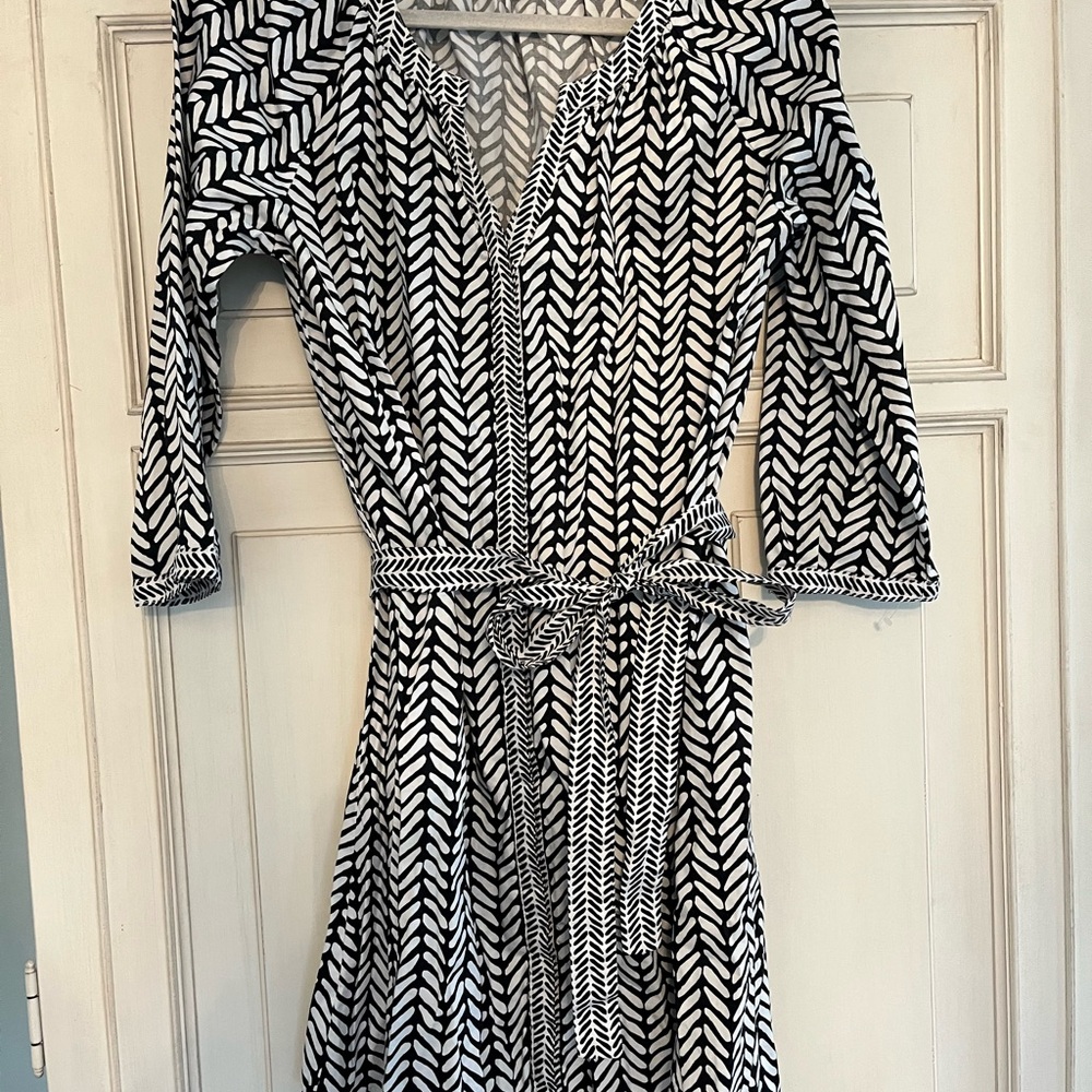 Hatley Navy Blue and White Printed Dress